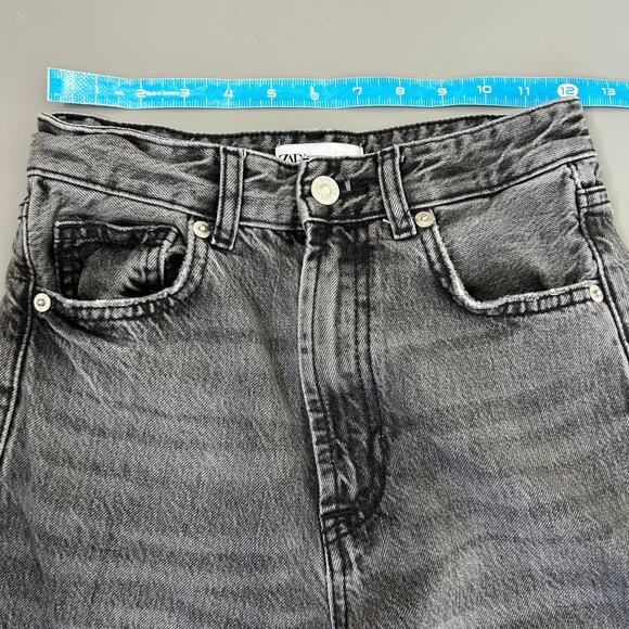 Zara Wide Leg High Rise Denim Jeans in Gray Washed - Picture 12 of 15